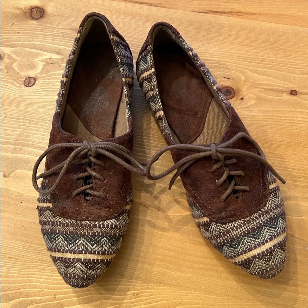 Woven Oxford Lace-up flats